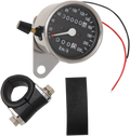 DRAG SPECIALTIES 2.4" KPH Mini LED Mechanical Speedometer/Indicators/Trip - Chrome Housing - Black Face - 2:1 21-6817DS