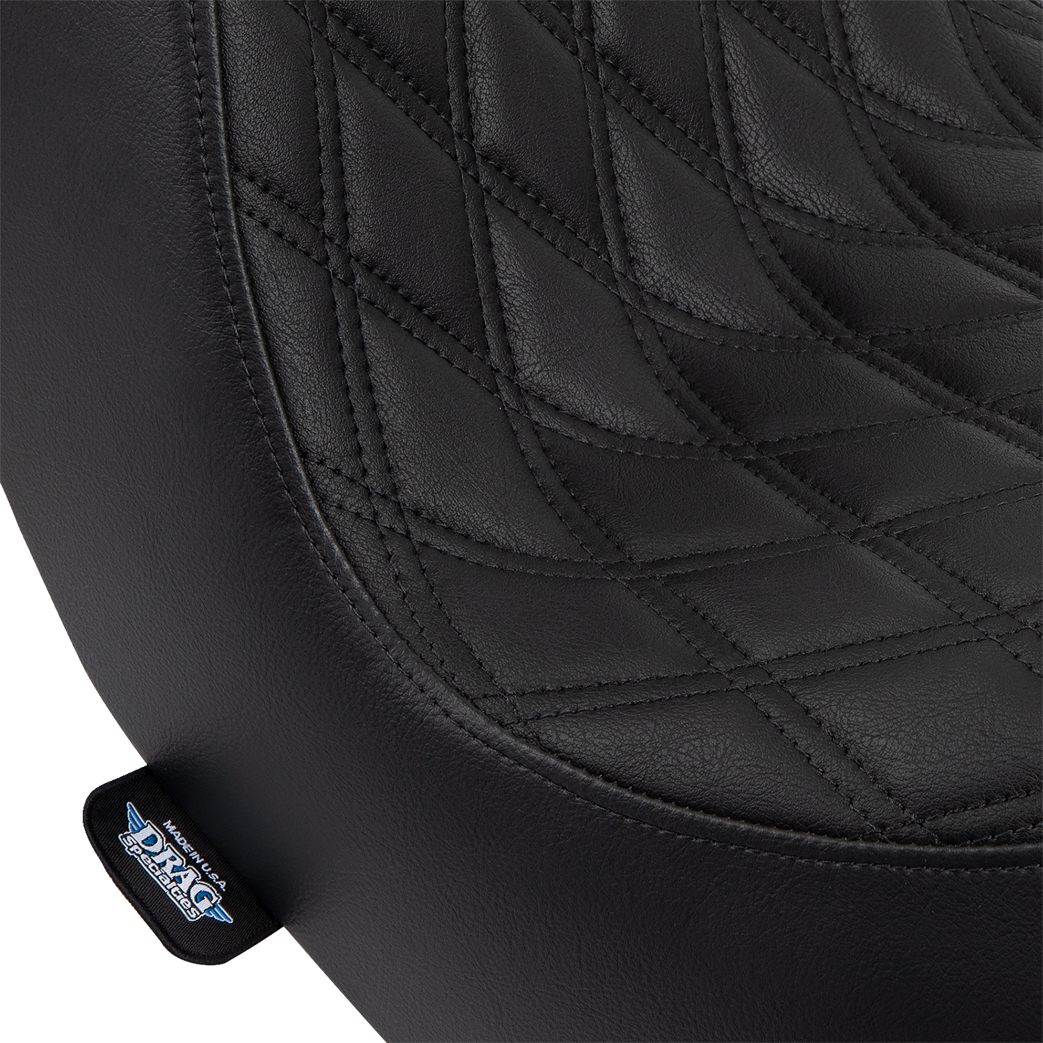 DRAG SPECIALTIES Predator III Seat - Double Diamond - Black w/ Black Stitching - FL/FX '18-'22 0802-1491