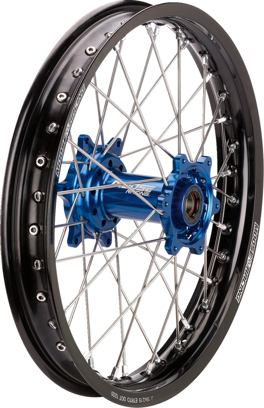 MOOSE RACING Wheel Assembly - SX-1 - Complete - Rear - Black Wheel/Blue Hub - 19x2.15 - Yamaha YR-21519-BKBU