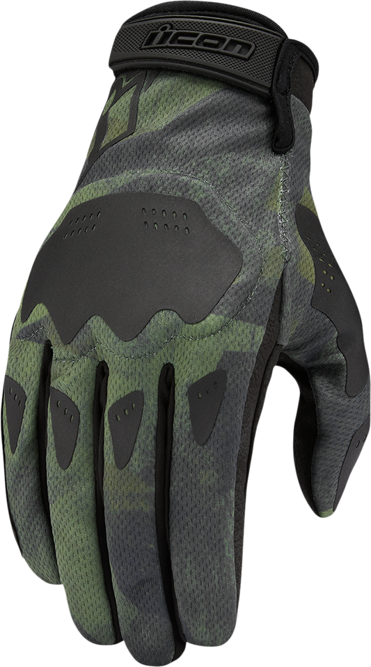 ICON Hooligan Battlescar Gloves - Green - Large 3301-4125