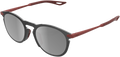 100% Legere Sunglasses - Round - Crimson - Silver Mirror 61040-392-76