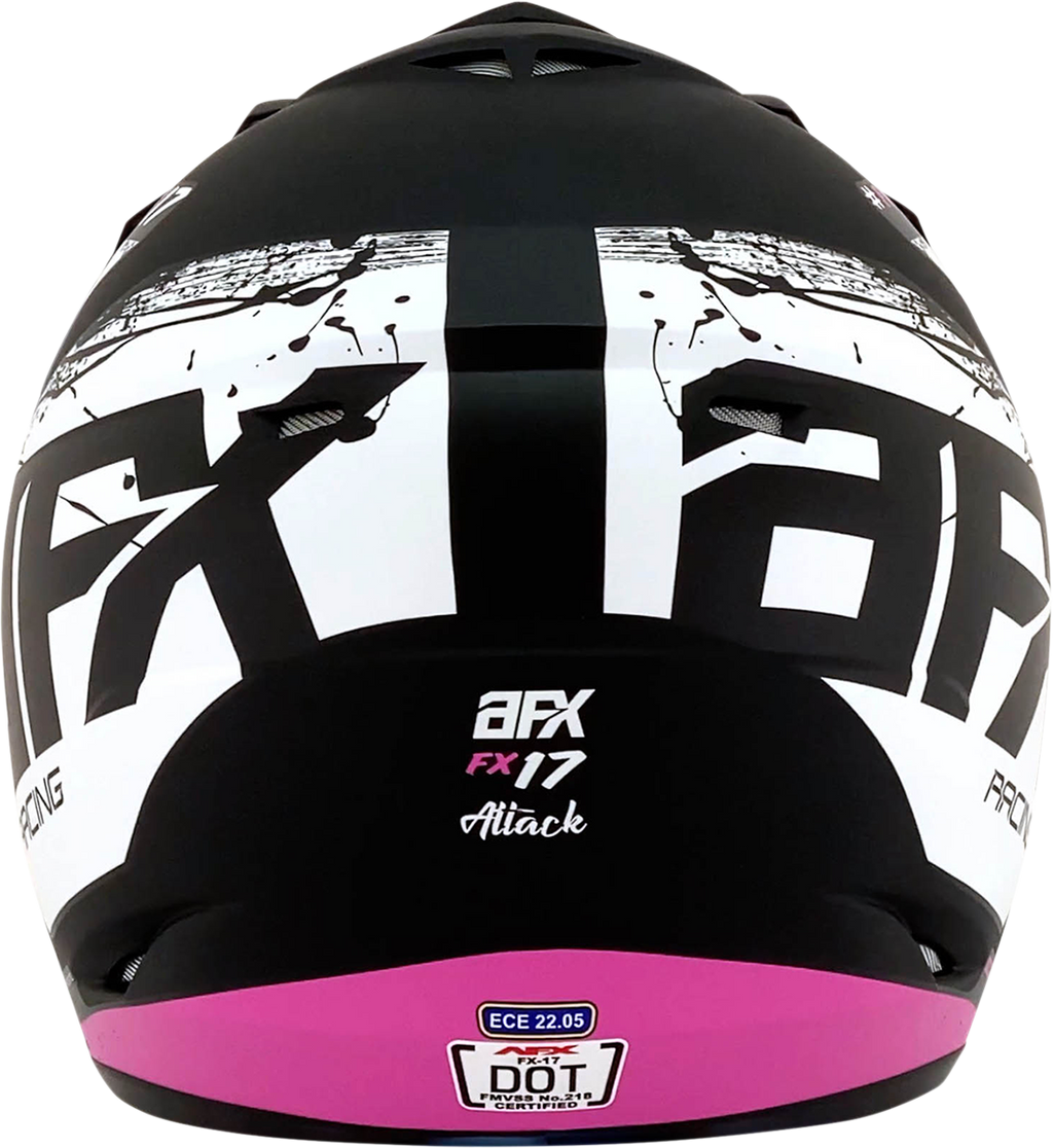 AFX FX-17Y Helmet - Attack - Matte Black/Fuchsia - Large 0111-1413