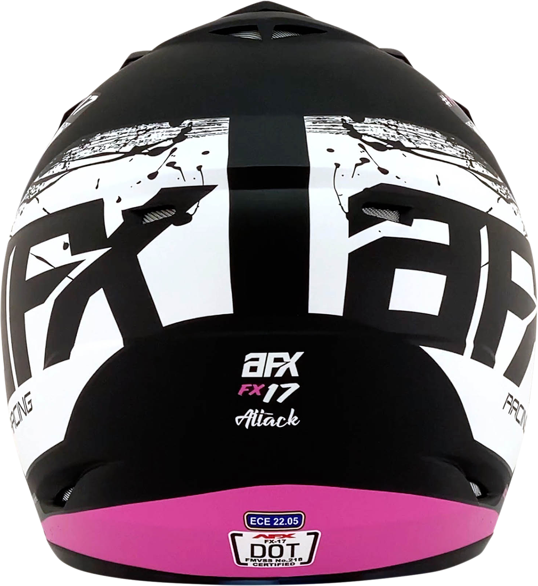 AFX FX-17Y Helmet - Attack - Matte Black/Fuchsia - Medium 0111-1412