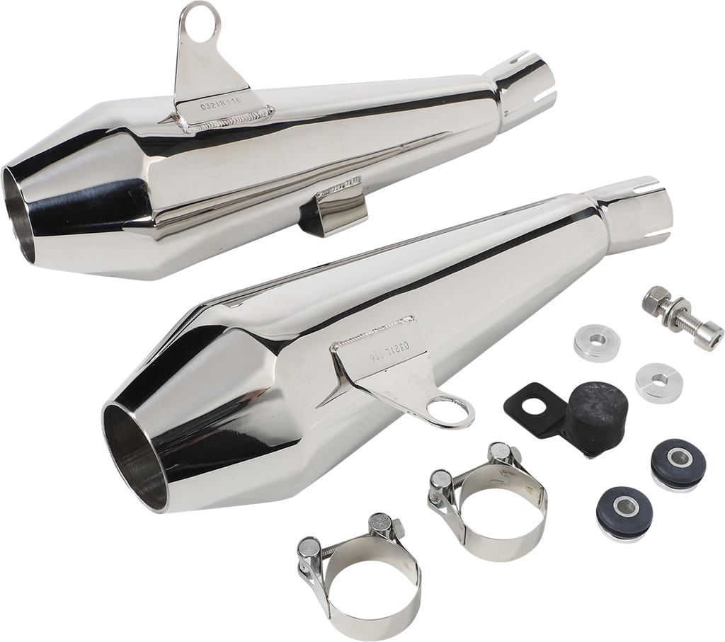 BRITISH CUSTOMS Shorty Predator Pro™ Mufflers - Polished BC902-116-P