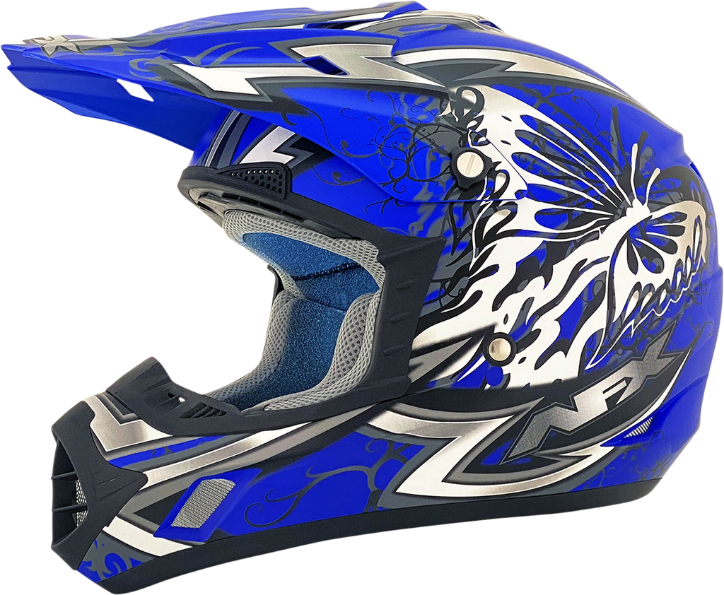 AFX FX-17 Helmet - Butterfly - Matte Blue - Large 0110-7124
