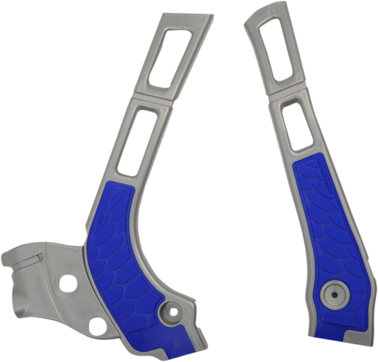 ACERBIS X-Grip Frame Guards - Silver/Blue 2464741404