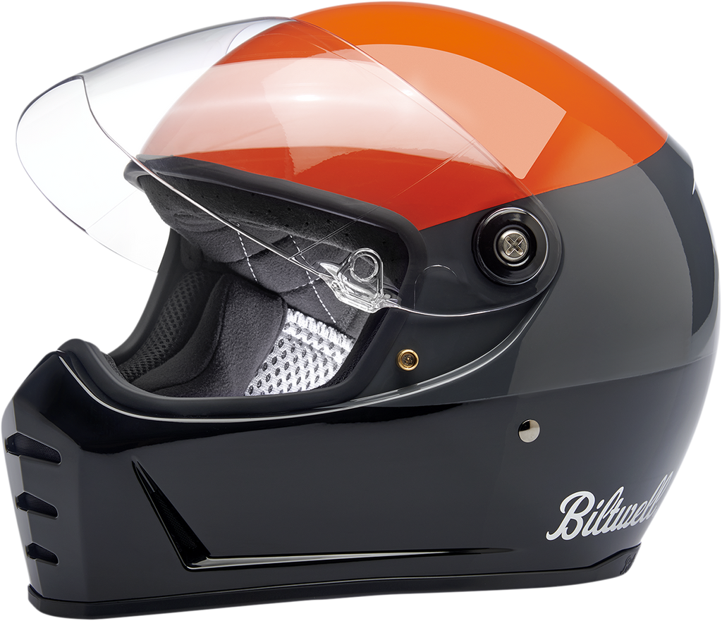 BILTWELL Lane Splitter Helmet - Gloss Podium Orange/Gray/Black - Small 1004-550-102