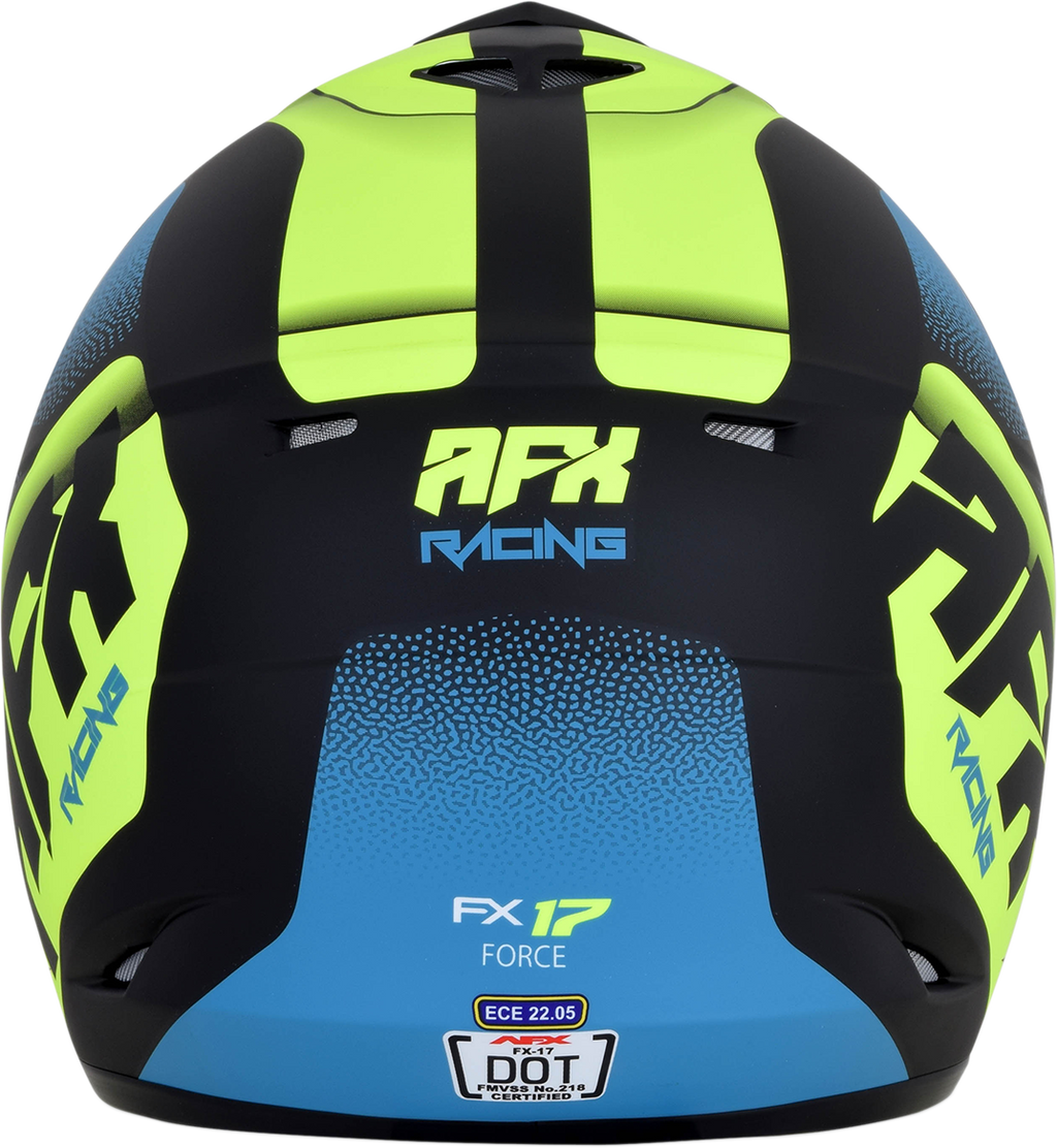 AFX FX-17 Helmet - Force - Matte Black/Green/Blue - Small 0110-5214