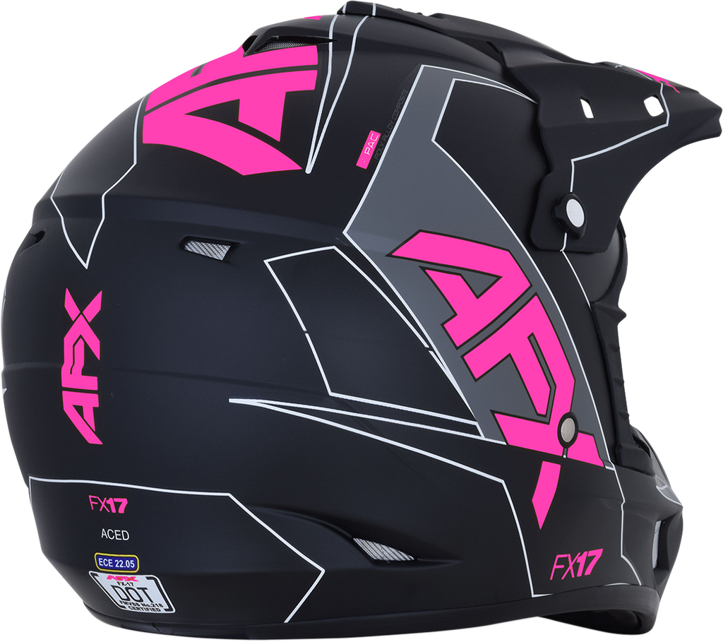 AFX FX-17 Helmet - Aced - Matte Black/Pink - Small 0110-6510