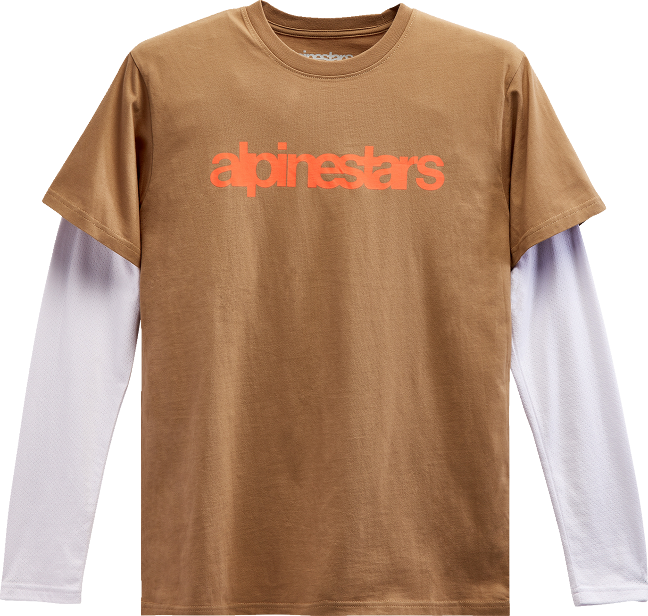 ALPINESTARS Stack Long-Sleeve T-Shirt - Sand/Warm Red - 2XL 12137130023312X