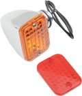 DRAG SPECIALTIES Rectangular Market Light - Single Filament - Amber/Red 163072-BC1