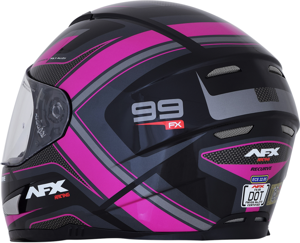 AFX FX-99 Helmet - Recurve - Black/Fuchsia - XS 0101-11101