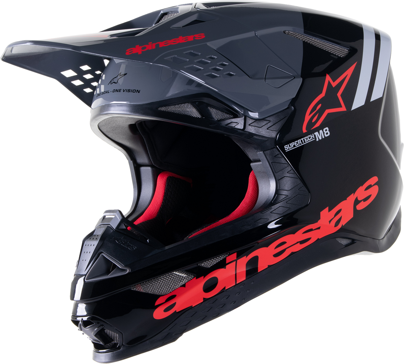 ALPINESTARS Supertech M8 Helmet - Radium 2 - MIPS® - Gloss Black/Neon Red - XL 8301523-1397-XL