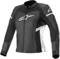 ALPINESTARS Stella Kira Leather Jacket - Black/White/Teal - US 8 / EU 44 3112019-1271-44