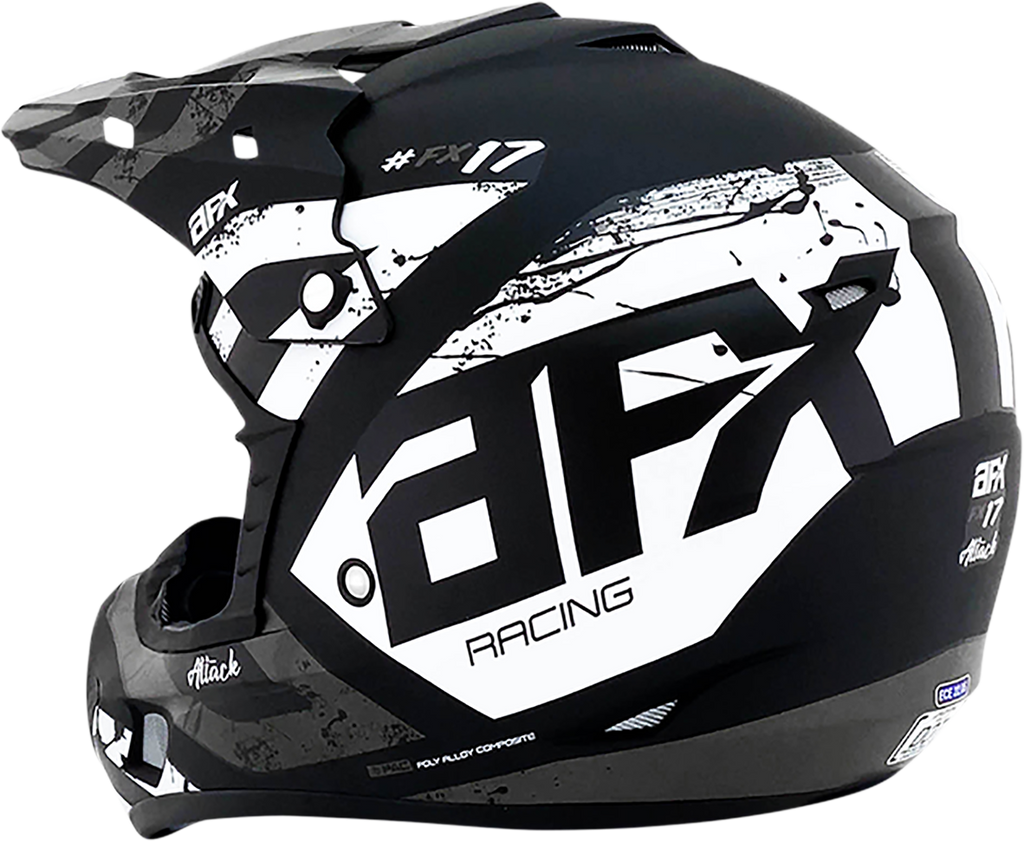 AFX FX-17 Helmet - Attack - Matte Black/Silver - Medium 0110-7144
