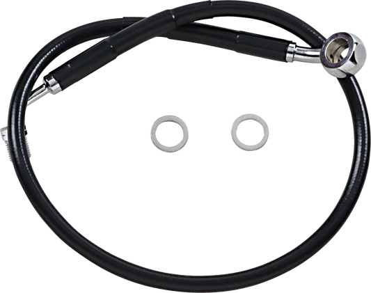 DRAG SPECIALTIES Brake Line - +2" - Black - '18-'22 Softail 618631-2BLK