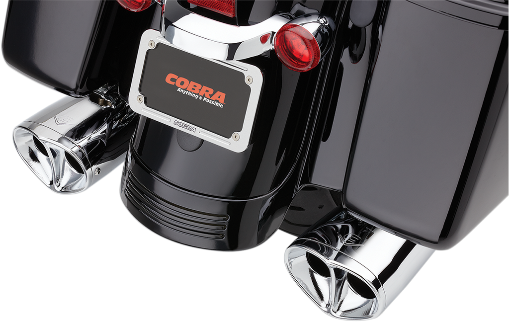 COBRA Tri Oval Mufflers - Chrome - '95-'16 Baggers 6219