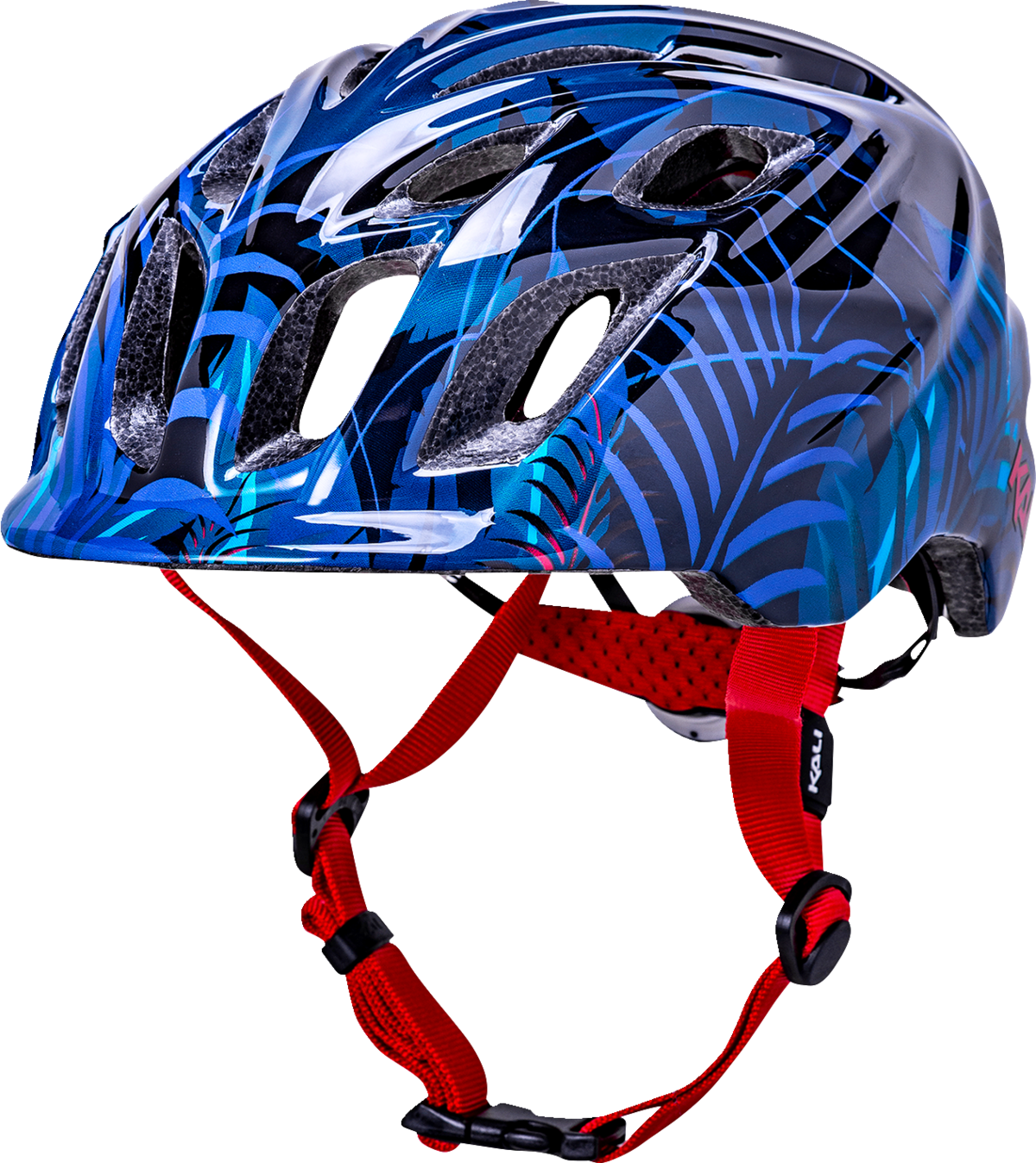 KALI Child Chakra Lighted Helmet - Jungle - Gloss Blue - XS 221022224