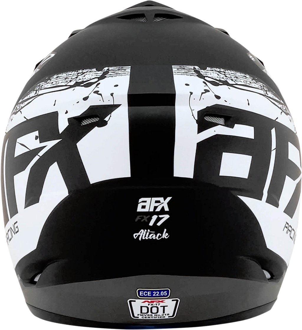 AFX FX-17Y Helmet - Attack - Matte Black/Silver - Large 0111-1401