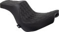 DRAG SPECIALTIES Predator III Seat - Double Diamond - Black w/ Black Stitching - FL/FX '18-'22 0802-1491