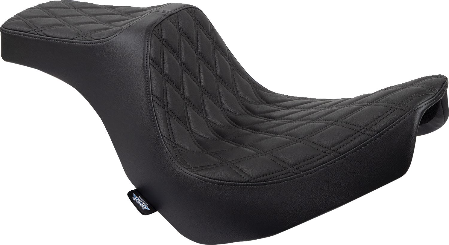 DRAG SPECIALTIES Predator III Seat - Double Diamond - Black w/ Black Stitching - FL/FX '18-'22 0802-1491