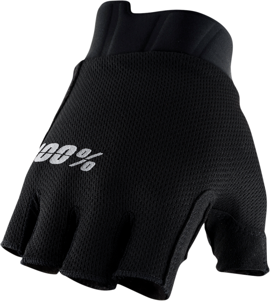 100% Exceeda Short Finger Gloves - Black - Large 10024-00002