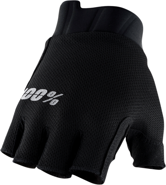 100% Exceeda Short Finger Gloves - Black - Large 10024-00002