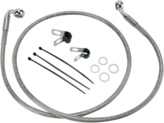 DRAG SPECIALTIES Brake Line - Front - +10" - Stainless Steel 640112-10