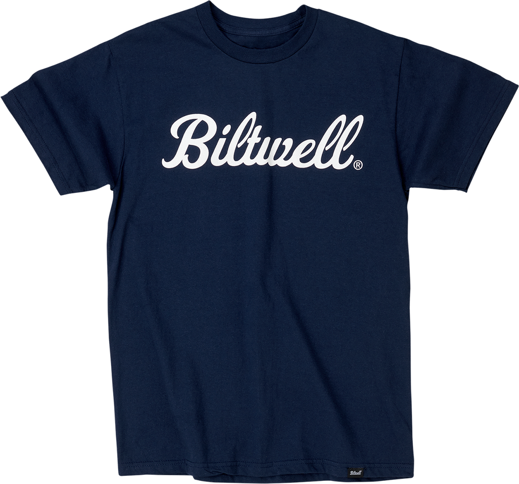 BILTWELL Script T-Shirt - Navy - XL 8101-052-005