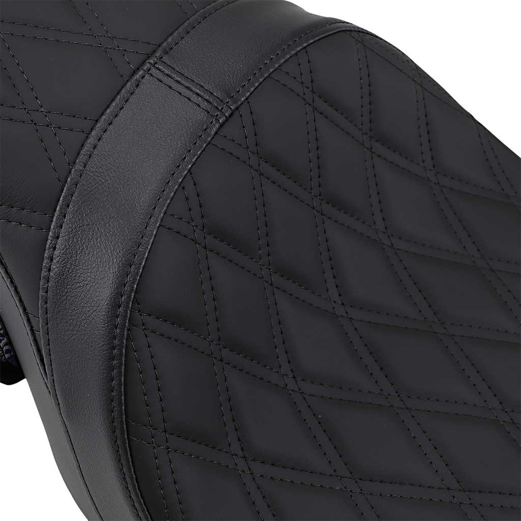 DRAG SPECIALTIES Predator 2-Up Seat - Double Diamond - Solar Leather - FL '08-'22 0801-1270