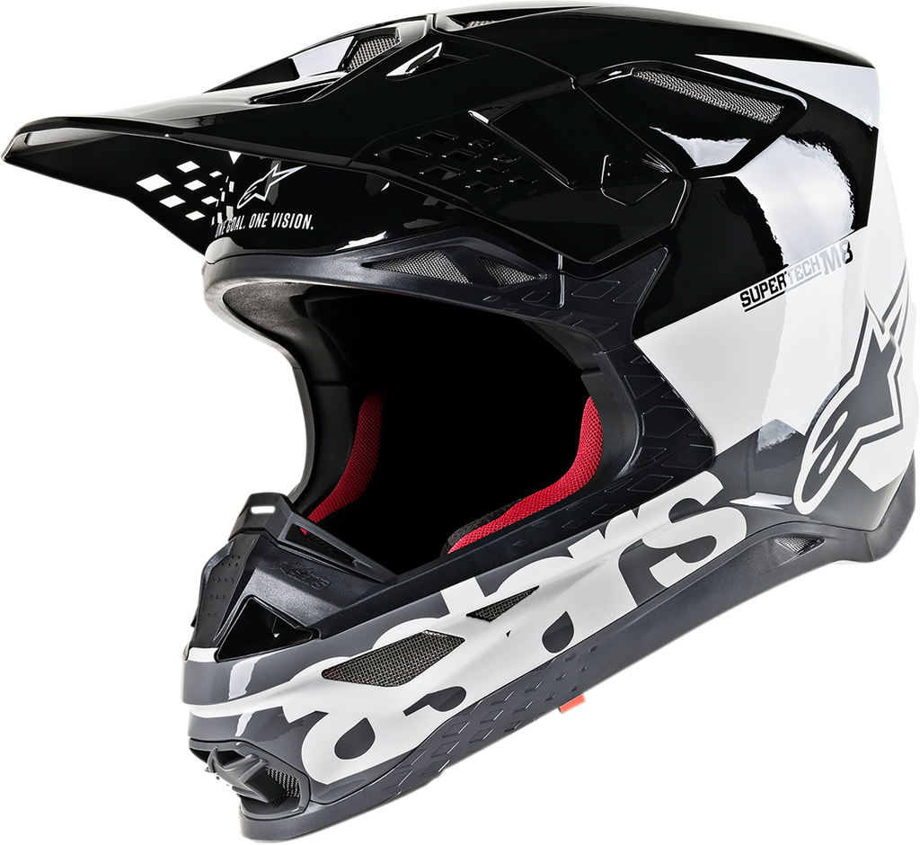 ALPINESTARS Supertech M8 Helmet - Radium - MIPS - White/Black/Mid Gray Glossy - Small 8301519-2182-SM