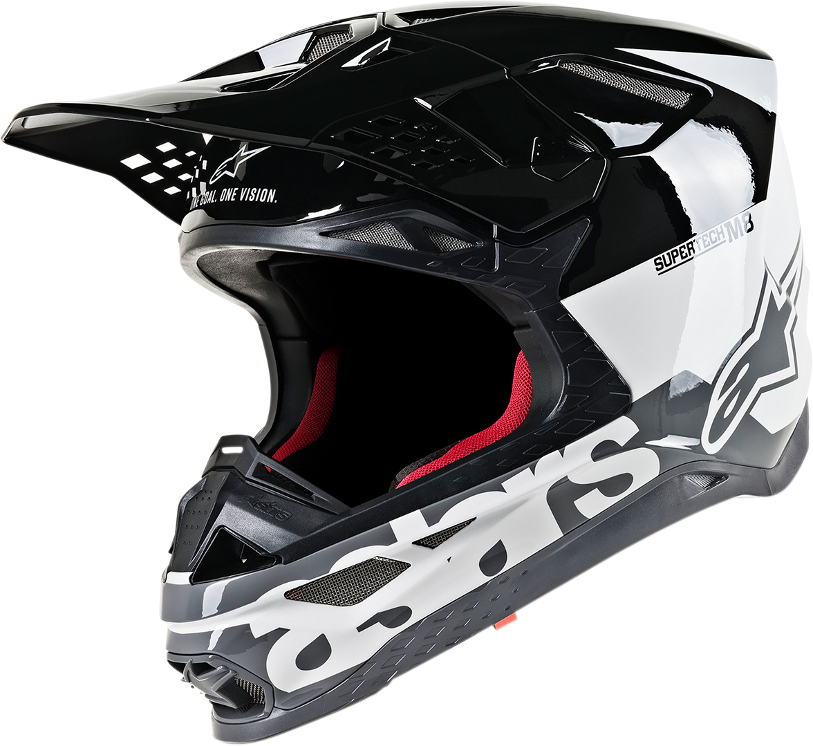 ALPINESTARS Supertech M8 Helmet - Radium - MIPS - White/Black/Mid Gray Glossy - Small 8301519-2182-SM