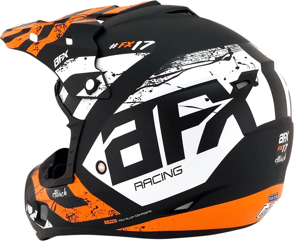 AFX FX-17 Helmet - Attack - Matte Black/Orange - Medium 0110-7156