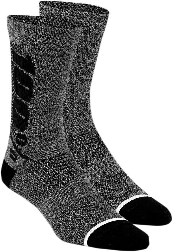 100% Rythym Merino Performance Socks - Heather Charcoal - Small/Medium 20051-00004