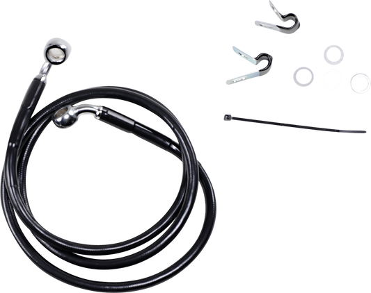 DRAG SPECIALTIES Brake Line - Front - Black - +4" - XL 660310-4BLK