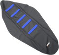 MOOSE RACING Ribbed Seat Cover - Black Cover/Blue Ribs - Husqvarna HQV12514