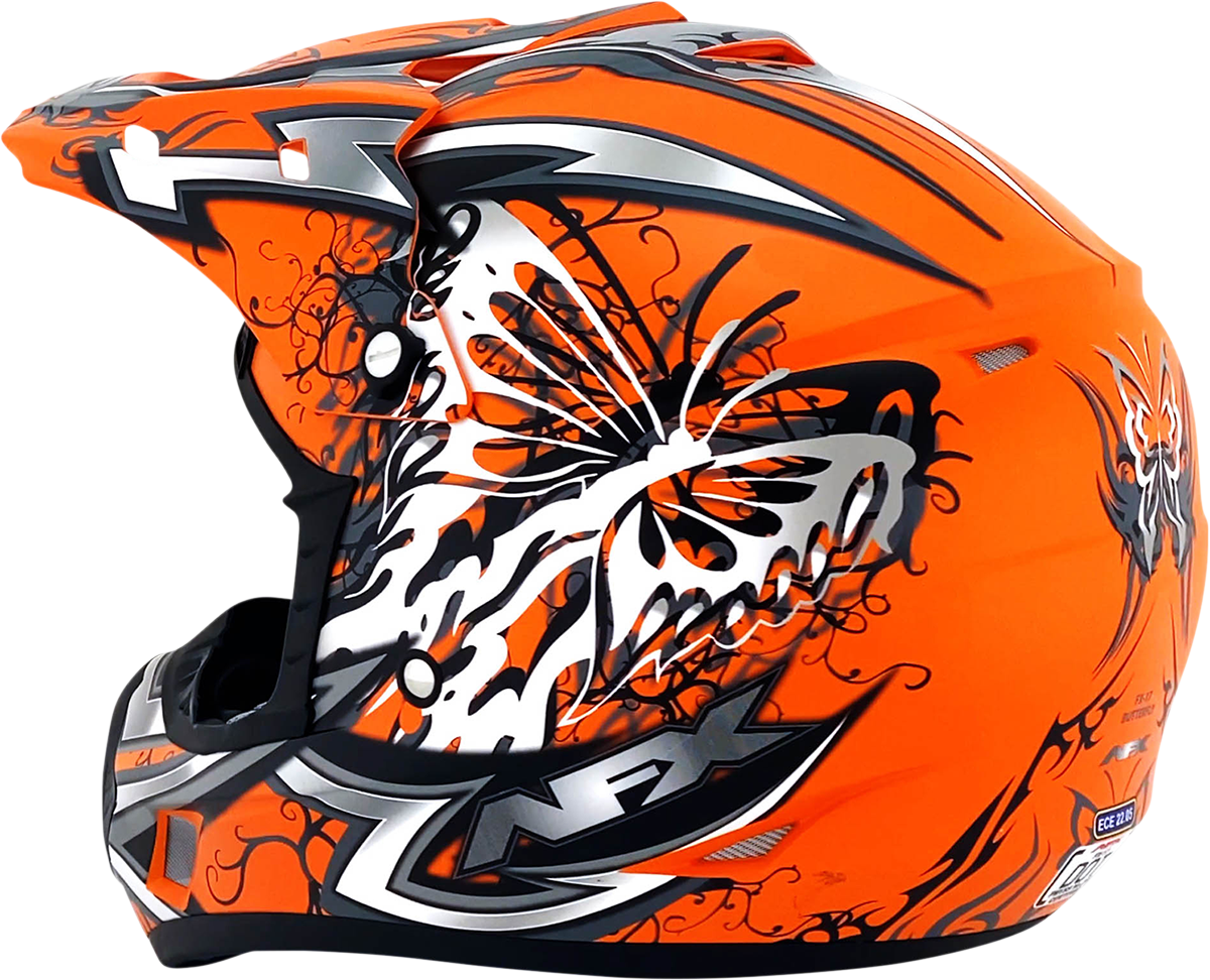 AFX FX-17Y Helmet - Butterfly - Matte Orange - Medium 0111-1382