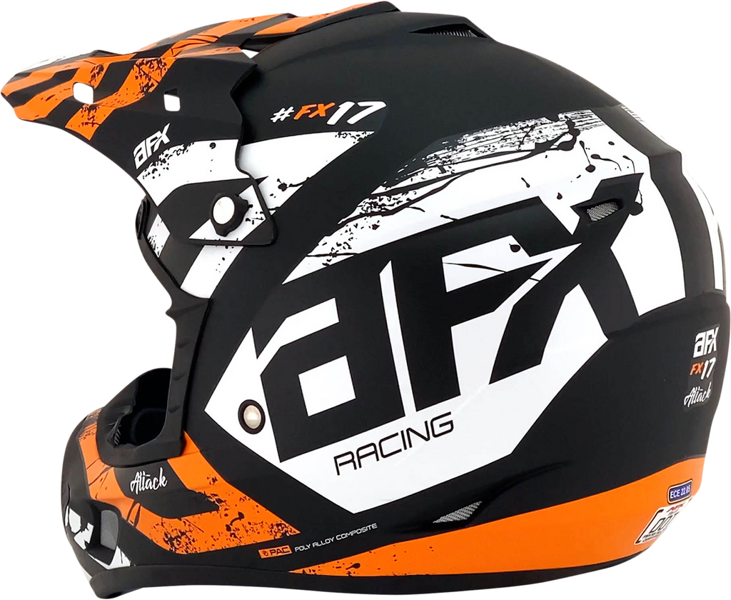 AFX FX-17Y Helmet - Attack - Matte Black/Orange - Small 0111-1405