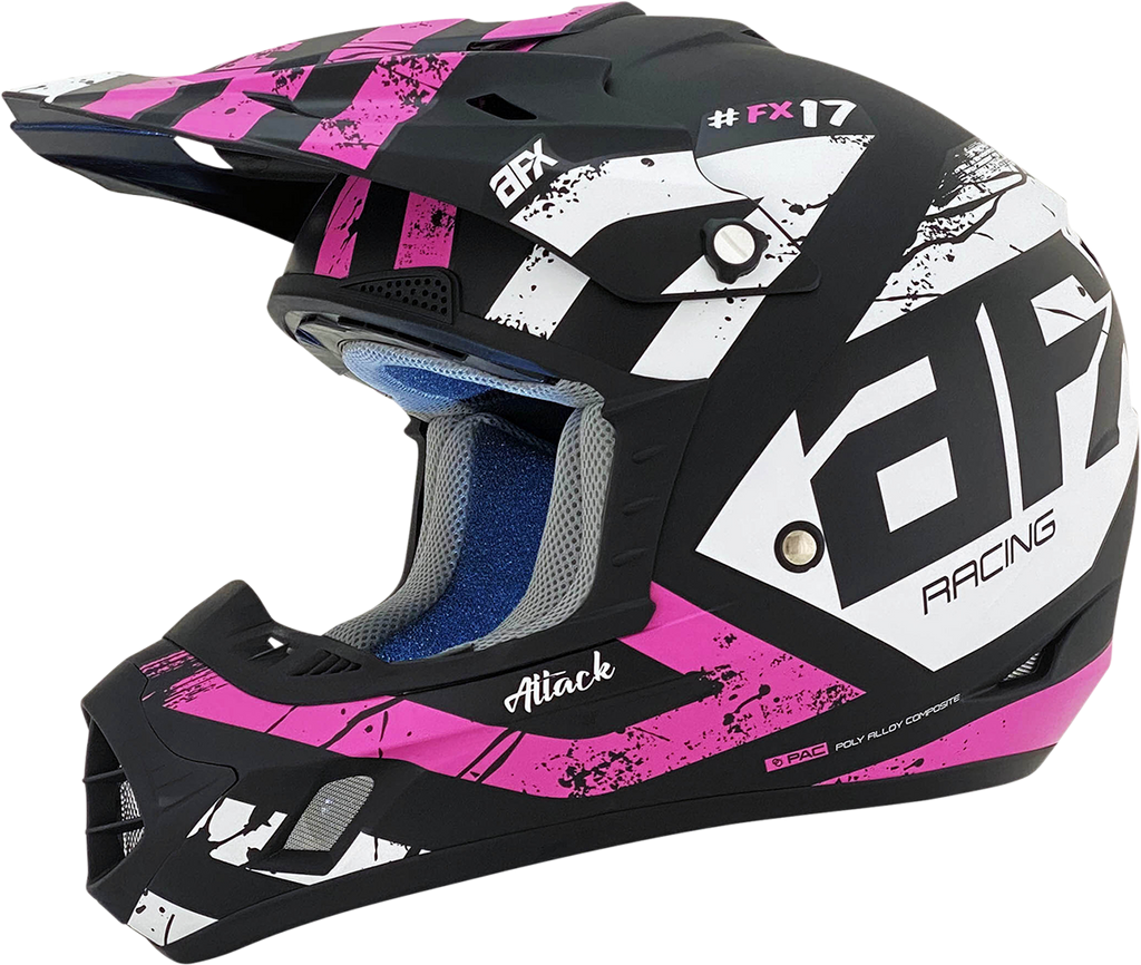 AFX FX-17Y Helmet - Attack - Matte Black/Fuchsia - Small 0111-1411