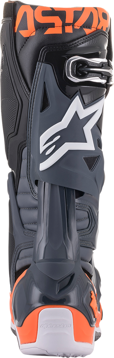 ALPINESTARS Tech 10 Boots Cool Grey/Orange Fluo Sz 11 2010020-9040-11