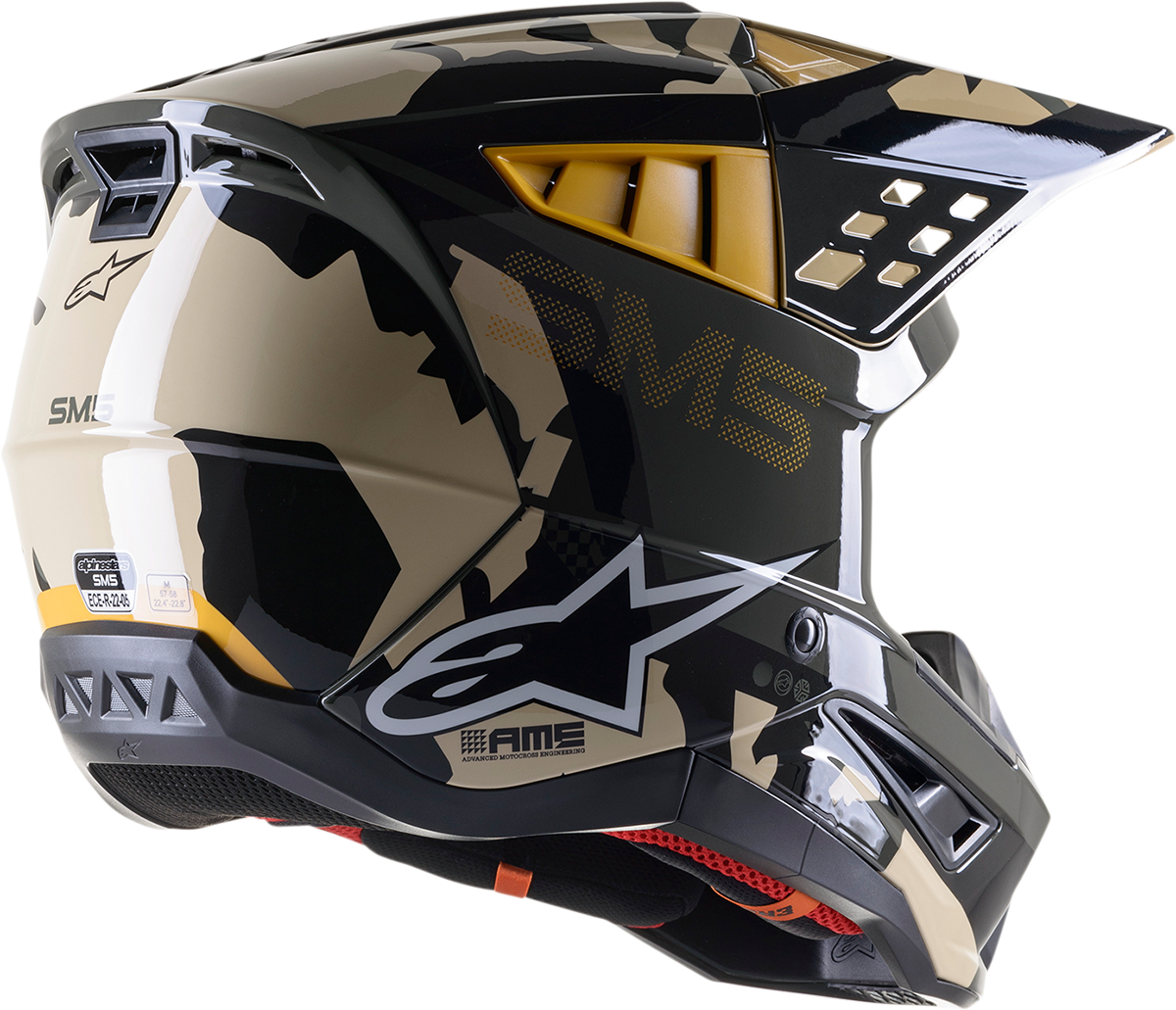 ALPINESTARS SM5 Helmet - Rover - Sand/Tangerine/Camo - Medium 8303921-8049-MD