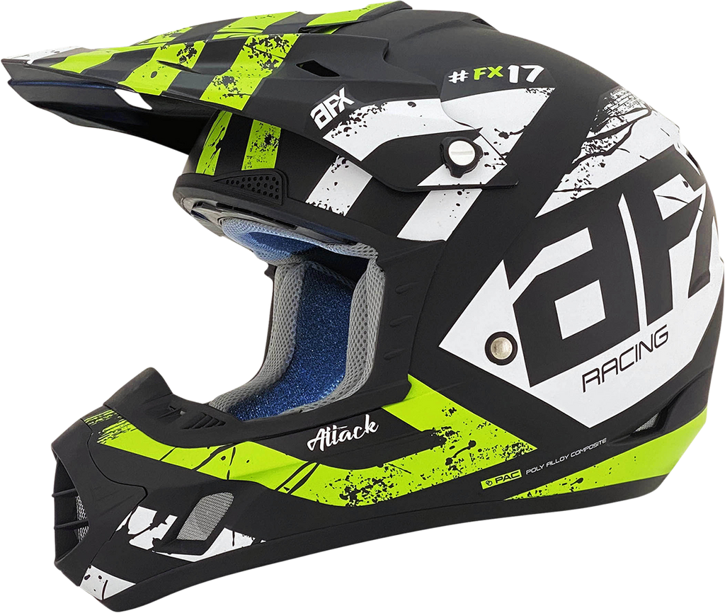 AFX FX-17Y Helmet - Attack - Matte Black/Green - Small 0111-1417