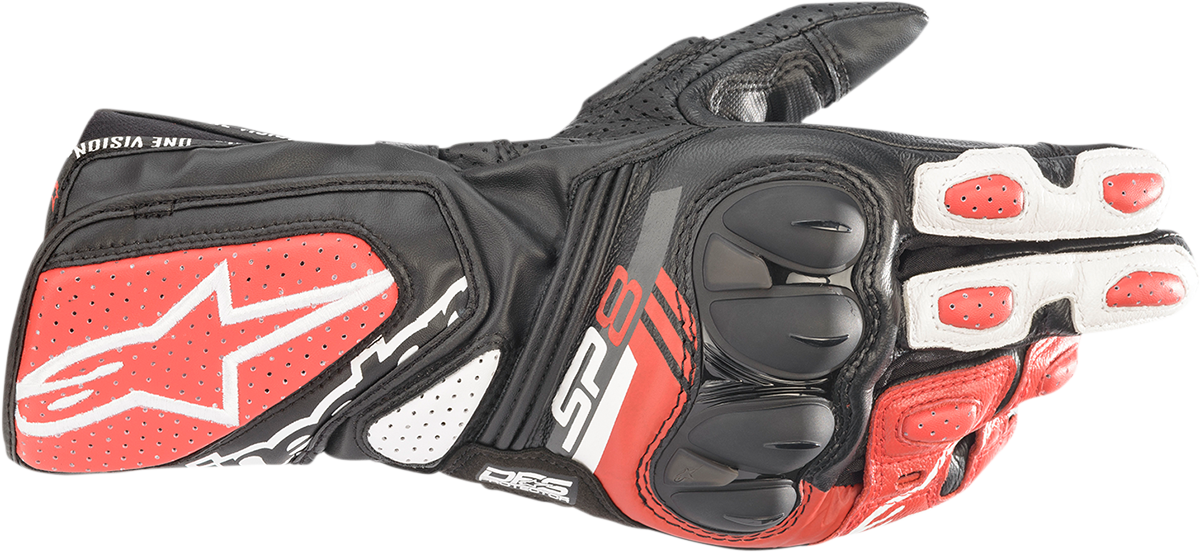 ALPINESTARS SP-8 V3 Gloves - Black/White/Bright Red - Large 3558321-1304-L