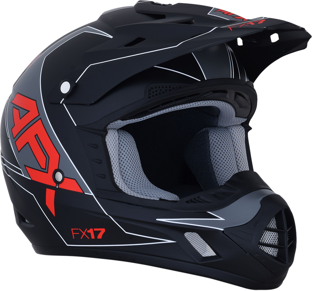 AFX FX-17 Helmet - Aced - Matte Black/Red - Large 0110-6486