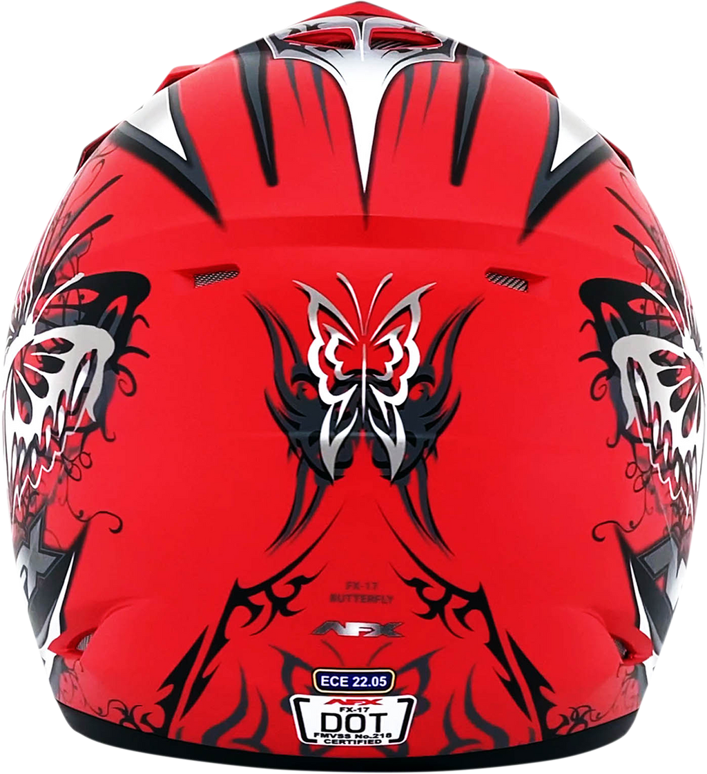 AFX FX-17Y Helmet - Butterfly - Matte Ferrari Red - Medium 0111-1385