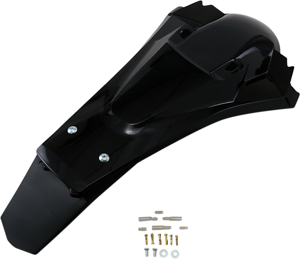UFO Enduro Rear Fender - with Light - Black HU03388001