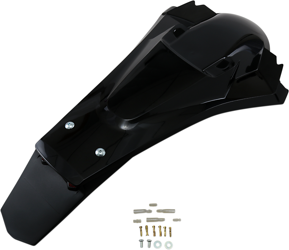 UFO Enduro Rear Fender - with Light - Black HU03388001