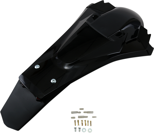 UFO Enduro Rear Fender - with Light - Black HU03388001