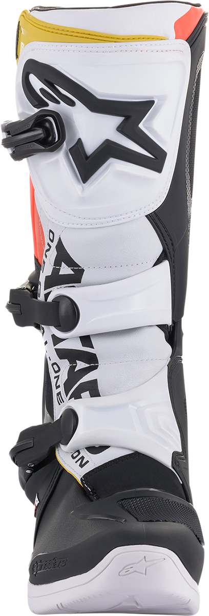 ALPINESTARS Tech 3 Boots Black/White/ Red/Fluo Yellow Sz 10 2013018-1238-10