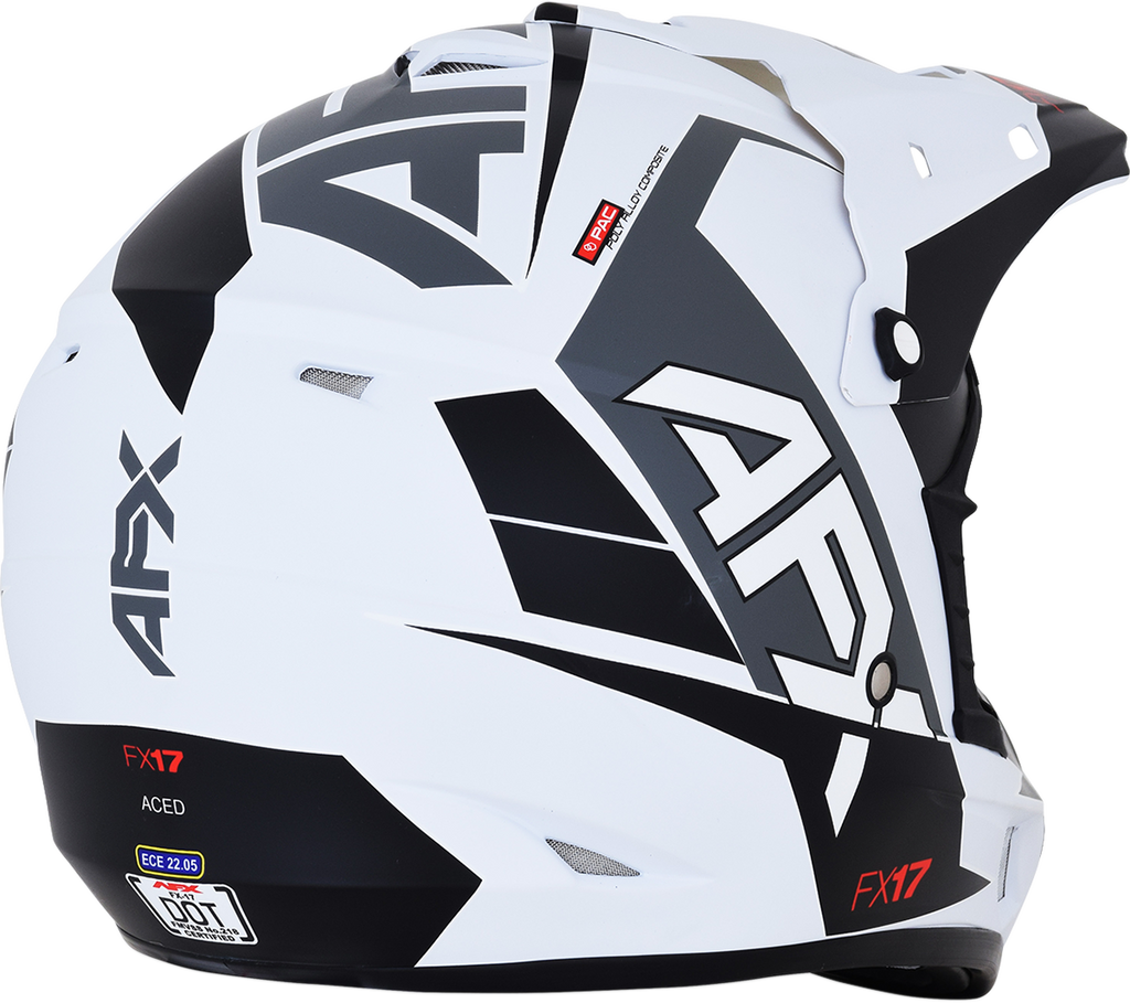 AFX FX-17 Helmet - Aced - Matte White/White - Large 0110-6496